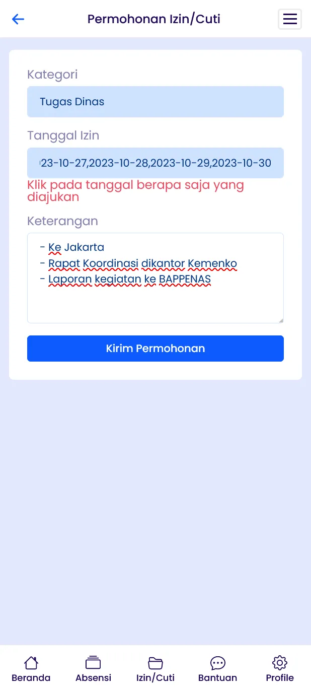 Form Izin