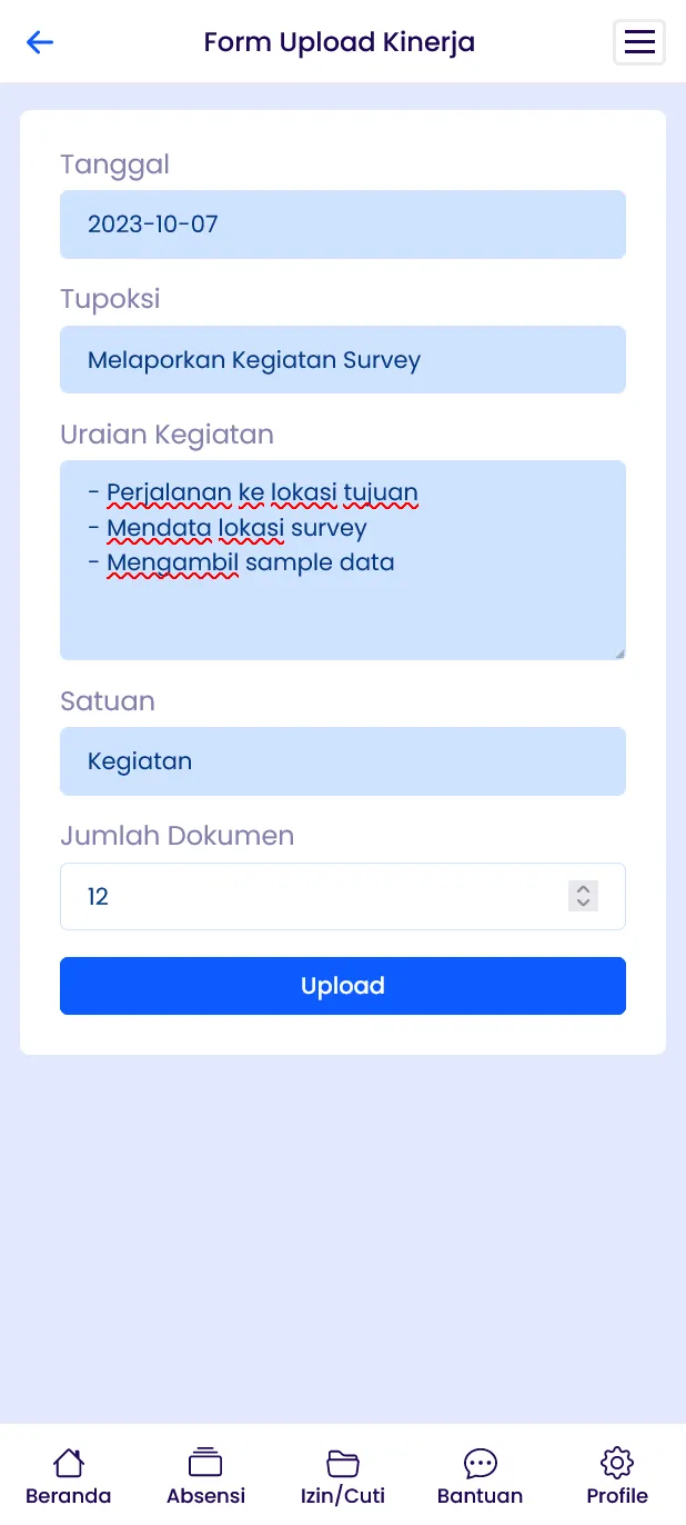 Form Kinerja